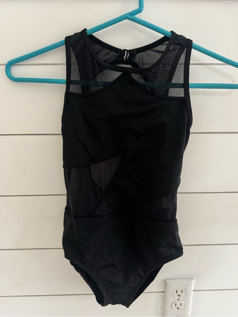 Balera Black Mesh-Panel Dance Contemporary Leotard